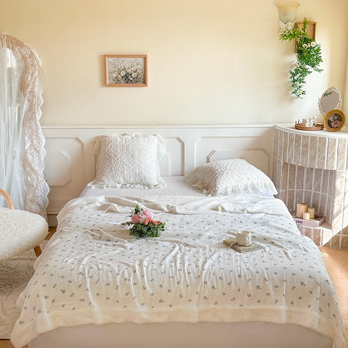 91家纺网 家纺一手货源 找家纺 木楌家居 2025新款皱绉纱空调盖被毯 舒蕊