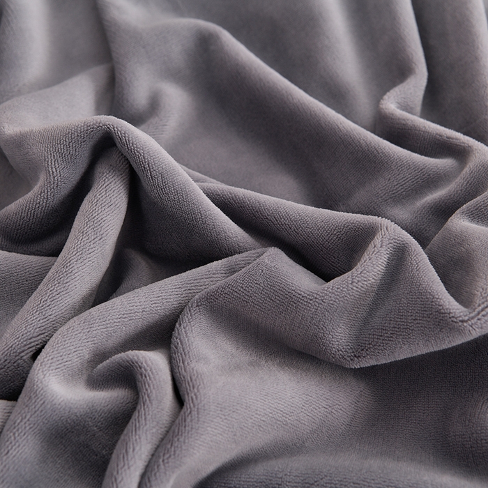 91家纺网 家纺一手货源 找家纺 云家 （包含买家秀）2024新款高克重牛奶绒纯色双拼刺绣四件套珊瑚绒 凯迪系列 凯迪-高级灰+米驼