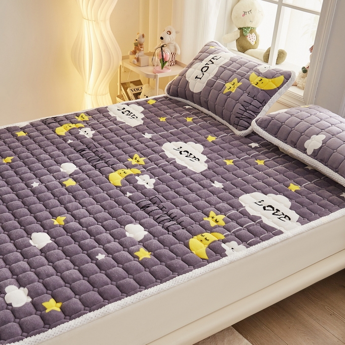 91家纺网 家纺一手货源 找家纺 东宇床垫 2024新款牛奶绒床褥大床 晚安