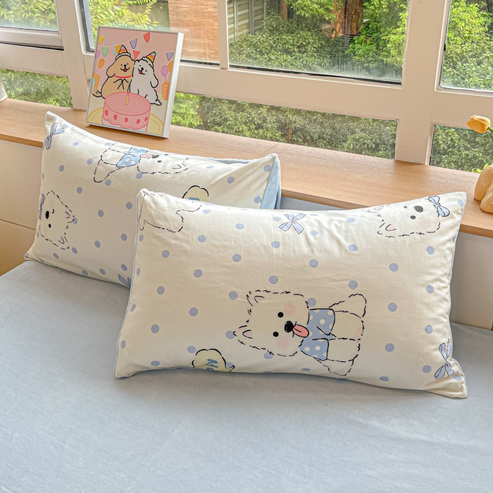 91家纺网 家纺一手货源 找家纺 麦伦家居 2024秋冬新品 多功能床品全棉+牛奶绒四件套 波点狗