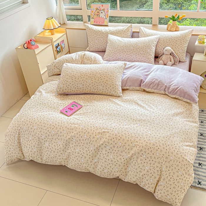 91家纺网 家纺一手货源 找家纺 麦伦家居 2024秋冬新品 多功能床品全棉+牛奶绒四件套 采薇