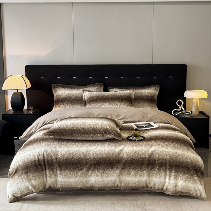 91家纺网 家纺一手货源 找家纺 慕尚家纺 2025新款高端亲肤舒适暖芙兔毛四件套 暖芙-白调咖