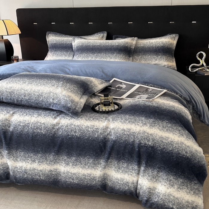 91家纺网 家纺一手货源 找家纺 慕尚家纺 2025新款高端亲肤舒适暖芙兔毛四件套 暖芙-藏蓝