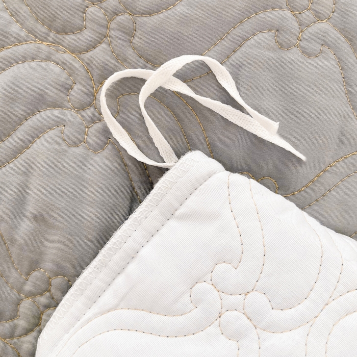 91家纺网 家纺一手货源 找家纺 罗艺轩 2024新款公主风全棉加厚可脱卸床笠式床裙四件套 慕雅-迷雾灰