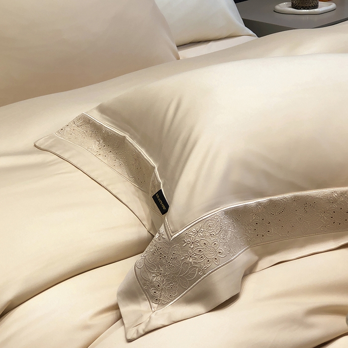 91家纺网 家纺一手货源 找家纺 黑白森林 2024新款50X50S天丝棉磨毛四件套 瑞丽-蜜合驼