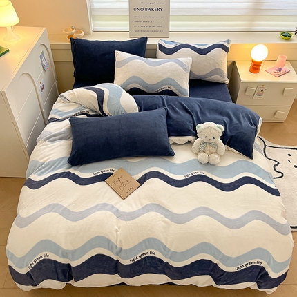 91家纺网 家纺一手货源 找家纺 （总）三朵家纺 2024新款牛奶绒混搭系列四件套