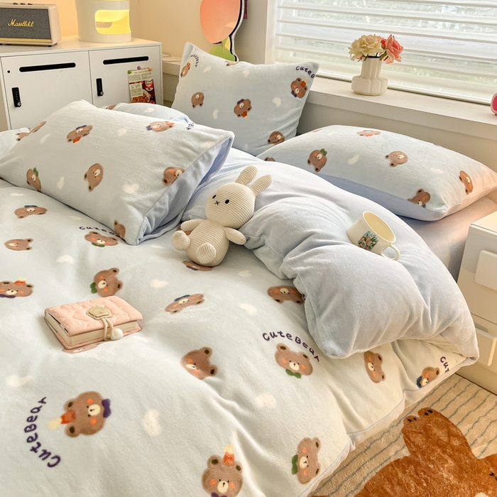 91家纺网 家纺一手货源 找家纺 （总）三朵家纺 2024新款牛奶绒混搭系列四件套