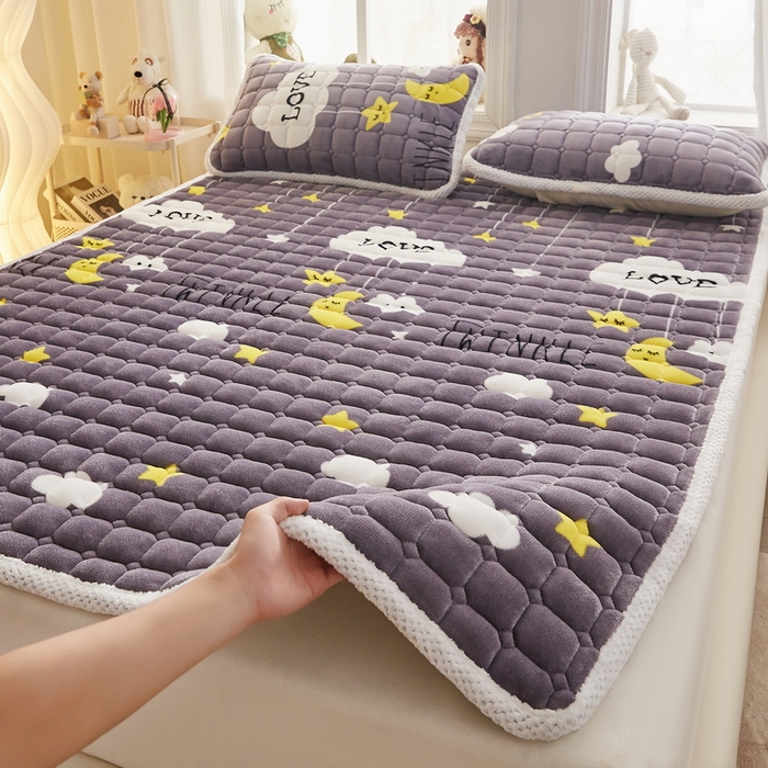 91家纺网 家纺一手货源 找家纺 东宇床垫 2024新款牛奶绒床褥大床 晚安