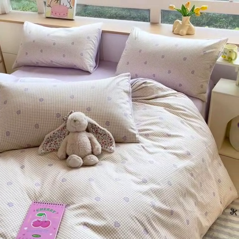 91家纺网 家纺一手货源 找家纺 麦伦家居 2024秋冬新品 多功能床品全棉+牛奶绒四件套爱的小屋