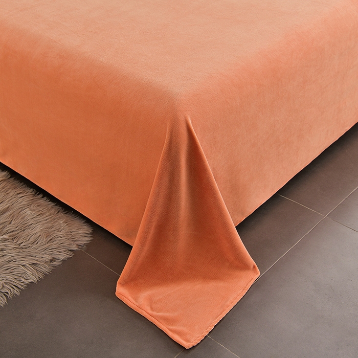 91家纺网 家纺一手货源 找家纺 云家 （包含买家秀）2024新款高克重牛奶绒纯色双拼刺绣四件套珊瑚绒 凯迪系列 凯迪-奶昔白+橙