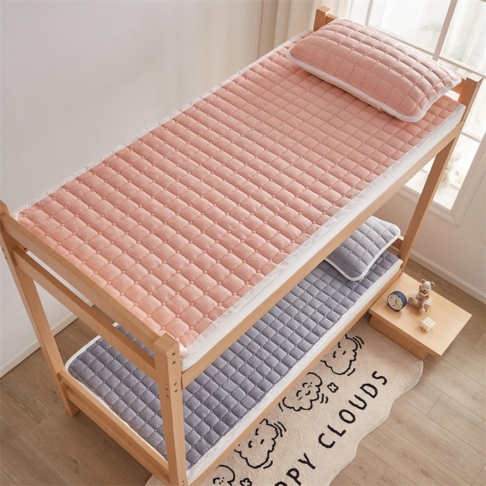 91家纺网 家纺一手货源 找家纺 东宇床垫 2025新款牛奶绒床褥学生床 公主粉