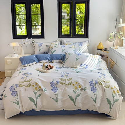 91家纺网 家纺一手货源 找家纺 （总）润淳 2025全棉正宗13376四件套精梳棉印花纯棉三件套13372全棉四件套