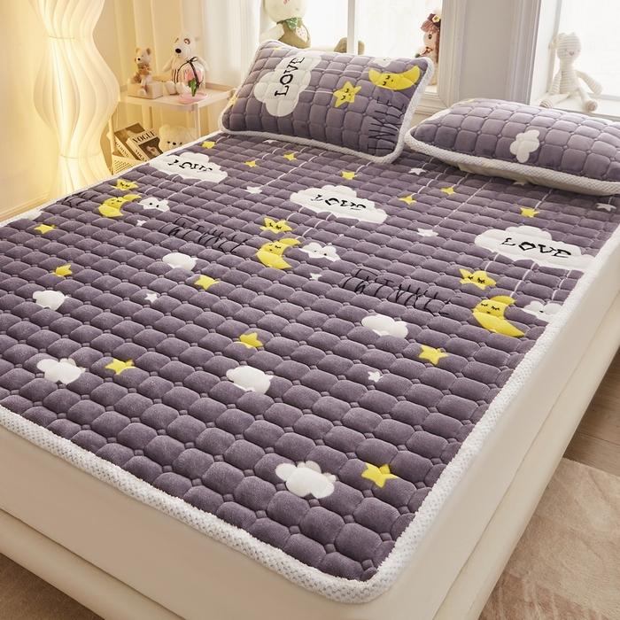 91家纺网 家纺一手货源 找家纺 东宇床垫 2024新款牛奶绒床褥大床 晚安