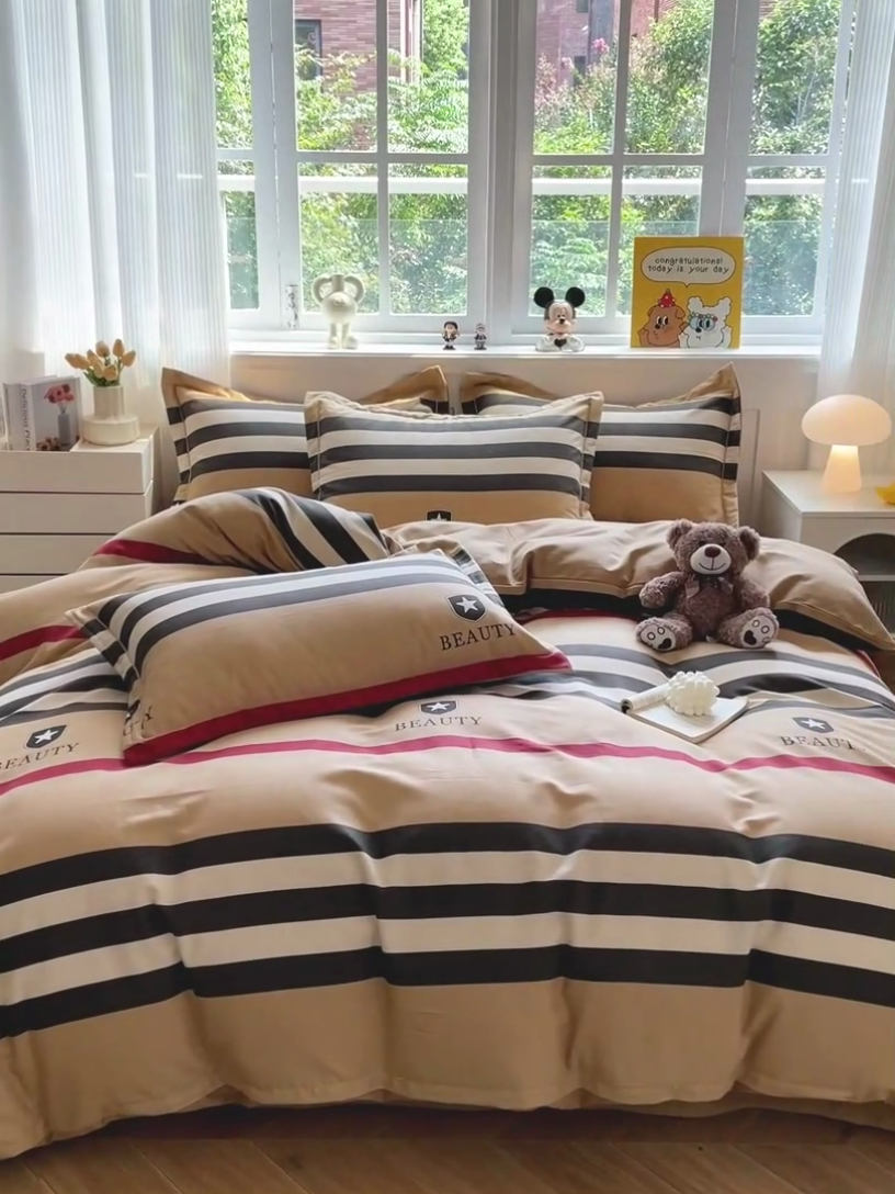 91家纺网 家纺一手货源 找家纺 暖芯优选 2025直播热款加厚全棉磨毛四件套喷气印花纯棉（一字绣工艺款）学生三件套9月上新 安可