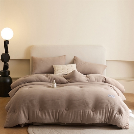 91家纺网 家纺一手货源 找家纺 （总）头等舱 2025新款皱皱双层纱A类20大豆抗菌秋冬被