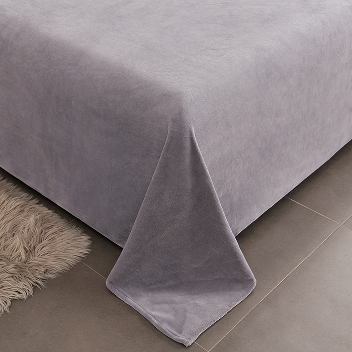 91家纺网 家纺一手货源 找家纺 云家 （包含买家秀）2024新款高克重牛奶绒纯色双拼刺绣四件套珊瑚绒 凯迪系列 凯迪-奶昔白+高级灰