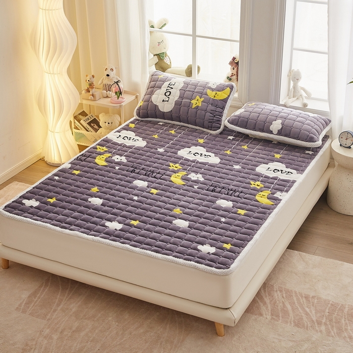 91家纺网 家纺一手货源 找家纺 东宇床垫 2024新款牛奶绒床褥大床 晚安