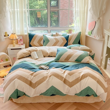 麦伦家居 2024秋冬新品 多功能床品全棉+牛奶绒四件套 且听风吟