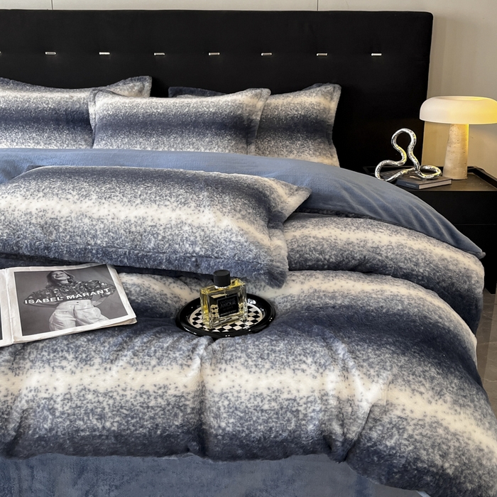 91家纺网 家纺一手货源 找家纺 慕尚家纺 2025新款高端亲肤舒适暖芙兔毛四件套 暖芙-藏蓝