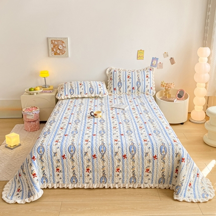 91家纺网 家纺一手货源 找家纺 （总）家喜爱 2024新款牛奶绒花边床盖