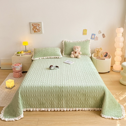 91家纺网 家纺一手货源 找家纺 （总）家喜爱 2024新款牛奶绒花边床盖