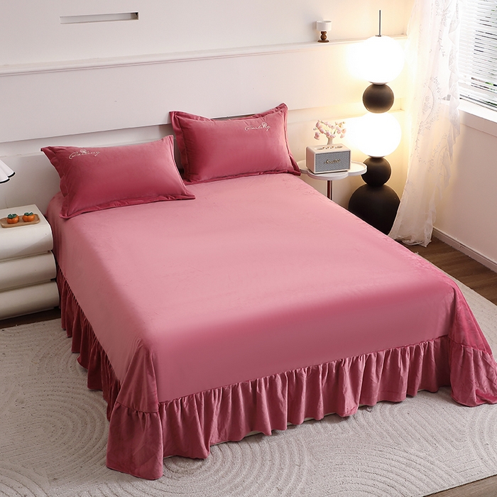 91家纺网 家纺一手货源 找家纺 （总）2024新款母婴级花边床单款婴儿绒刺绣四件套