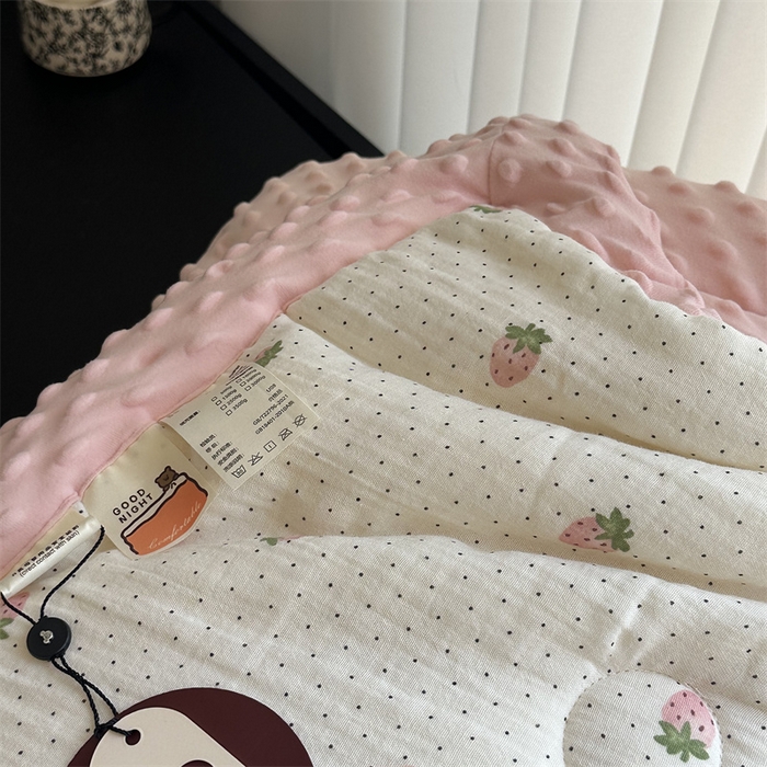91家纺网 家纺一手货源 找家纺 （总）U被家纺 2025新款全棉皱皱纱布豆豆四季被