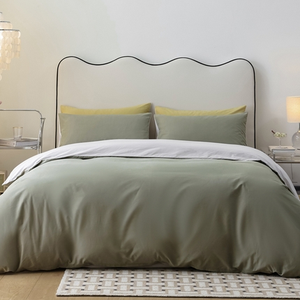 91家纺网 家纺一手货源 找家纺 （总）ONE TWO ONE 121 2024新款A类高支高密全棉陶瓷磨毛纯色四件套