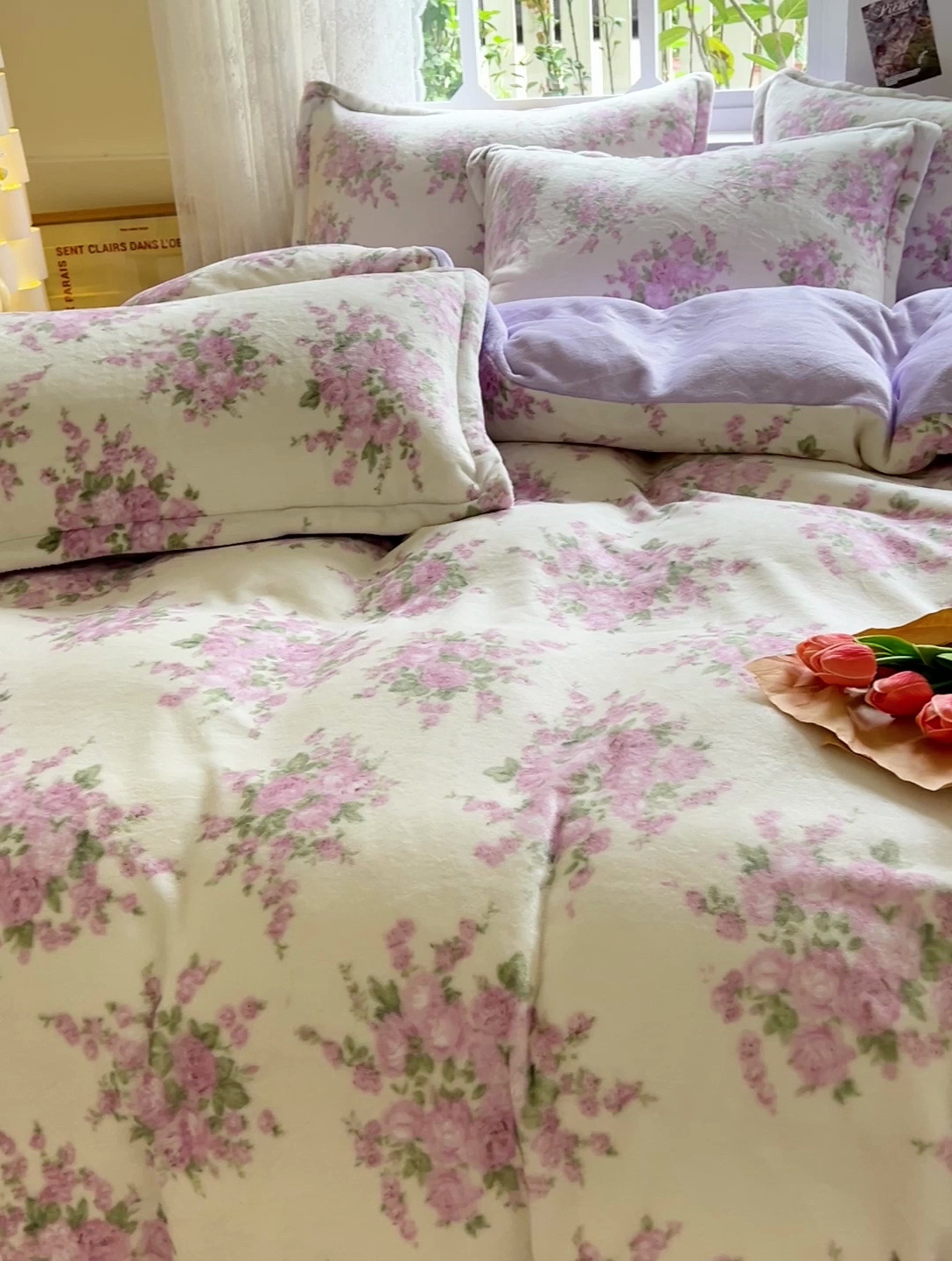 91家纺网 家纺一手货源 找家纺 卡普 2026新款牛奶绒印花四件套 欧风花影