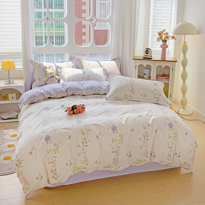 91家纺网 家纺一手货源 找家纺 暖芯优选 2025直播爆款全棉ins印花四件套纯棉床单床笠学生三件套9月上新 千华韶梦