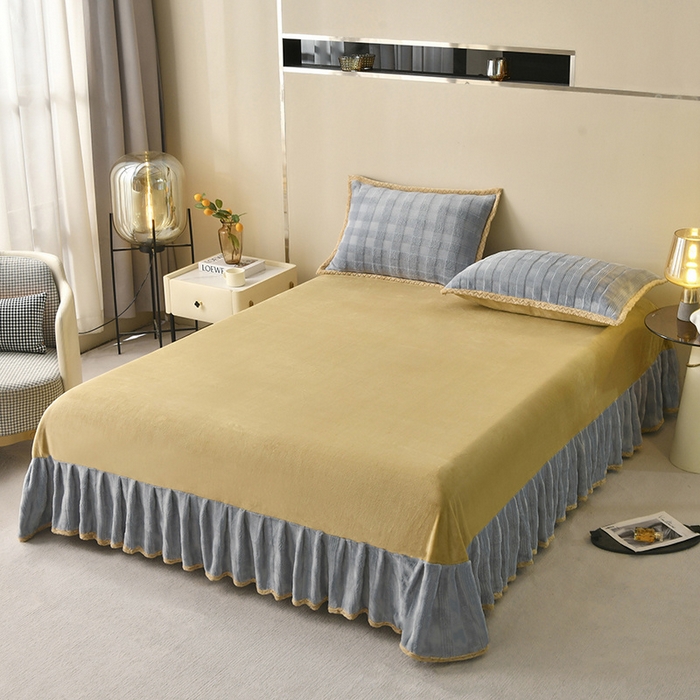 91家纺网 家纺一手货源 找家纺 满羽 2024新款雕花牛奶绒四件套 雅致格调-蓝灰