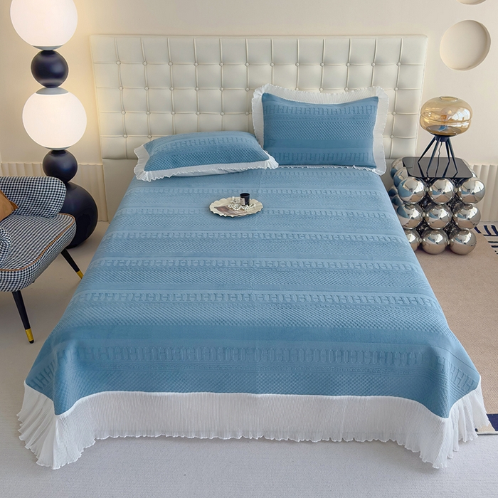 91家纺网 家纺一手货源 找家纺 冬然家纺 2024新款雕花绒床盖四件套 H-深海蓝