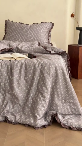 91家纺网 家纺一手货源 找家纺 汇庭 2024秋冬新款·铂金雅棉系列--棚拍 苏美尔灰