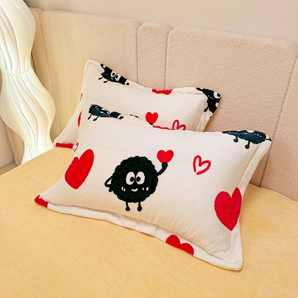 91家纺网 家纺一手货源 找家纺 （总）卡普二店 2024新款牛奶绒印花单枕套