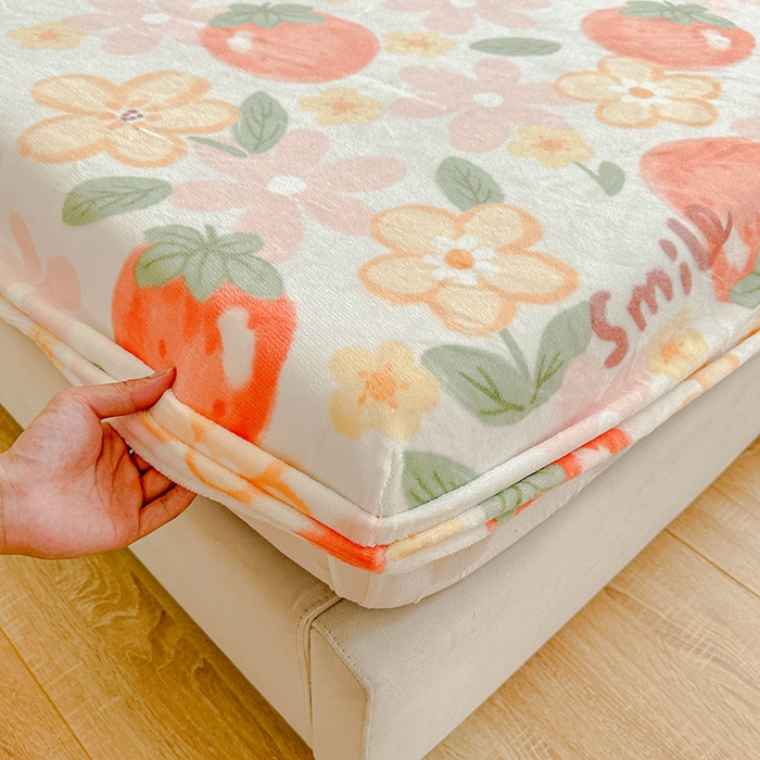 91家纺网 家纺一手货源 找家纺 卡普 2025新款牛奶绒印花单床笠 卡布林