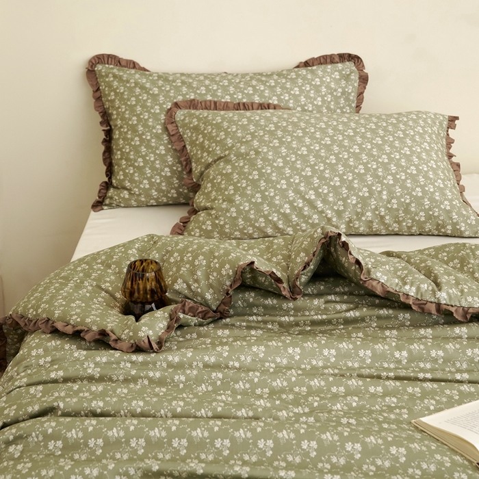 91家纺网 家纺一手货源 找家纺 汇庭 2024秋冬新款·铂金雅棉系列--棚拍 苏美尔绿