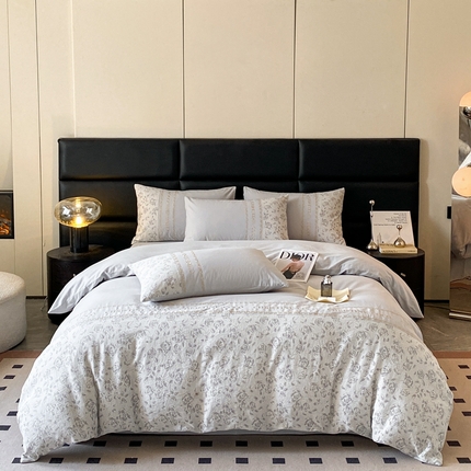 91家纺网 家纺一手货源 找家纺 （总）床绮 2024新款全棉三层纱磨毛四件套