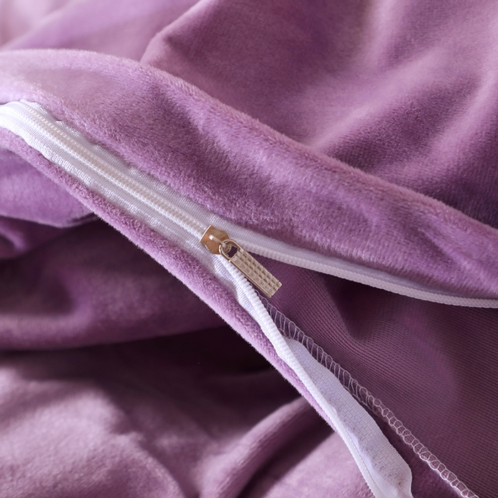 91家纺网 家纺一手货源 找家纺 2024新款母婴级花边床单款婴儿绒刺绣四件套 长相思-薰衣紫