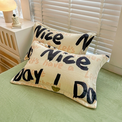 91家纺网 家纺一手货源 找家纺 （总）卡普二店 2024新款牛奶绒印花单枕套