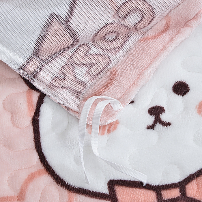 91家纺网 家纺一手货源 找家纺 2024新款亲肤牛奶绒夹棉床盖四件套 艾莉熊