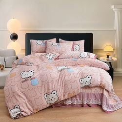 91家纺网 家纺一手货源 找家纺 （总）2024新款亲肤牛奶绒夹棉床盖四件套,艾莉熊,粉色玫瑰,咖啡熊,可颂,恋爱山茶,霓虹甜心,诗意玫瑰,甜心,向日葵,小碎花,卓然,花季物语,美丽花园