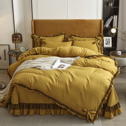 91家纺网 家纺一手货源 找家纺 （总）兴美佳 2024新款韩版花边磨毛四件套-匆匆那年