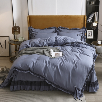 91家纺网 家纺一手货源 找家纺 （总）兴美佳 2024新款韩版花边磨毛四件套-匆匆那年