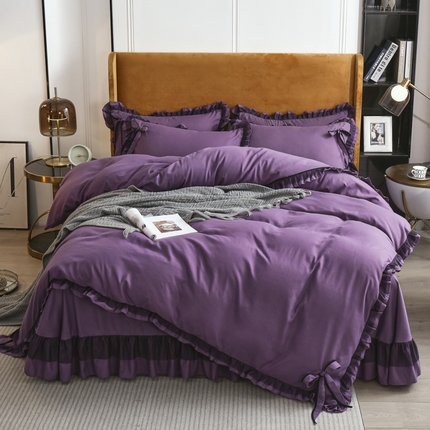 91家纺网 家纺一手货源 找家纺 （总）兴美佳 2024新款韩版花边磨毛四件套-匆匆那年