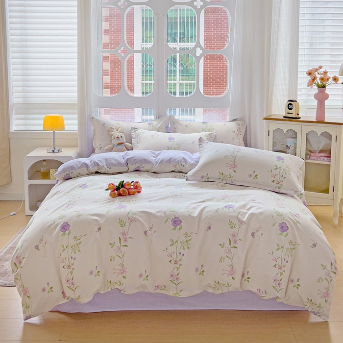 91家纺网 家纺一手货源 找家纺 暖芯优选 2025直播爆款全棉ins印花四件套纯棉床单床笠学生三件套9月上新 千华韶梦