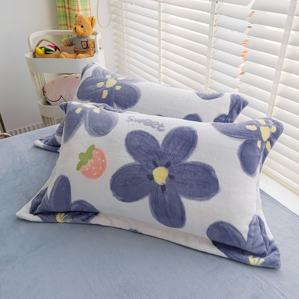 91家纺网 家纺一手货源 找家纺 （总）卡普二店 2024新款牛奶绒印花单枕套