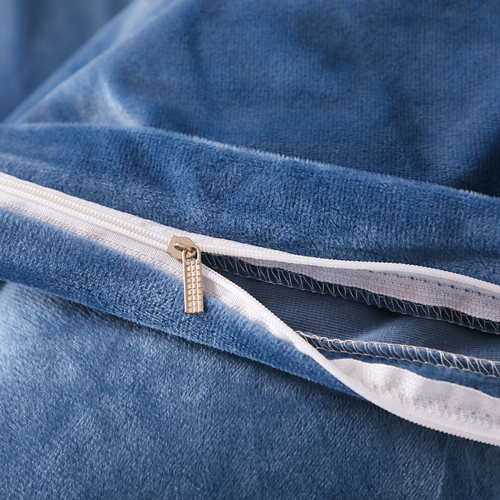 91家纺网 家纺一手货源 找家纺 2024新款母婴级花边床单款婴儿绒刺绣四件套 长相思-宾利蓝