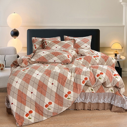 91家纺网 家纺一手货源 找家纺 （总）2024新款亲肤牛奶绒夹棉床盖四件套