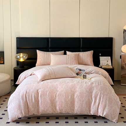 91家纺网 家纺一手货源 找家纺 （总）床绮 2024新款全棉三层纱磨毛四件套