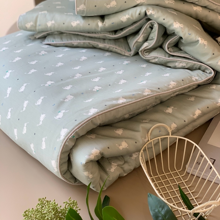 91家纺网 家纺一手货源 找家纺 汇庭 2024新品·雅棉春秋被系列--实拍图 格恩兔